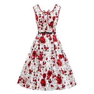 Floral Sleeveless Garden Party Swing Dress 3X